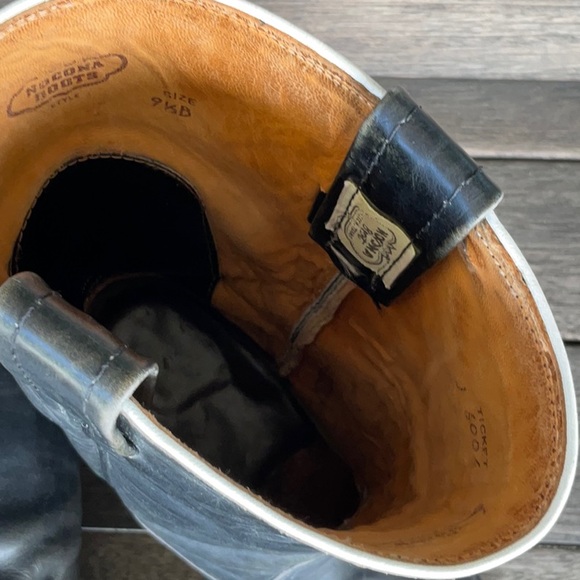 Nocona Original Black Leather Cowboy Boots Women’s 9.5 - Picture 7 of 8